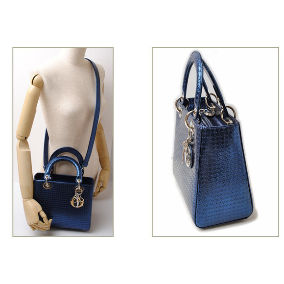 Dior Diorissimo Tote Bag Metallic Blue - Picture 5 of 5